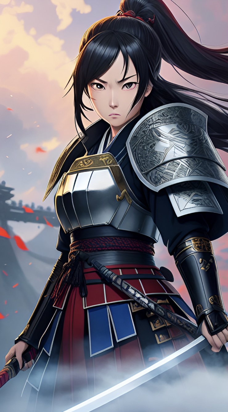 Female samurai by BlackSnowMaker on DeviantArt