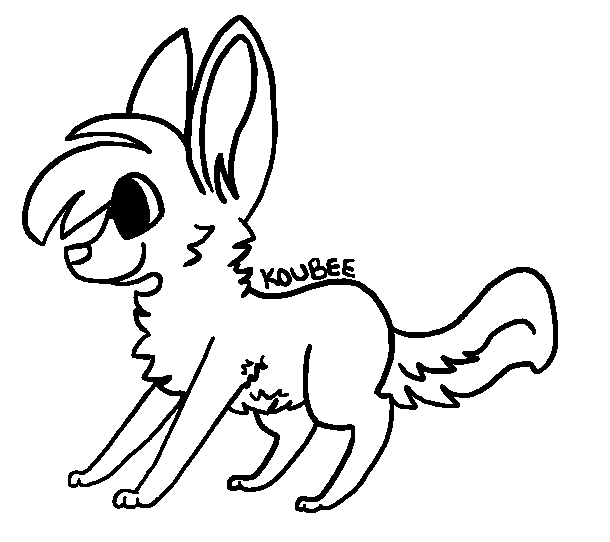 Free fennec fox lineart