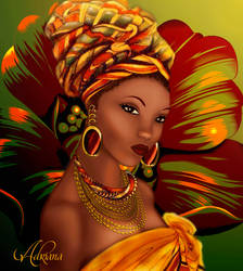 Dibujo de una africana