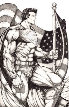 Patriotic Superman Pencils