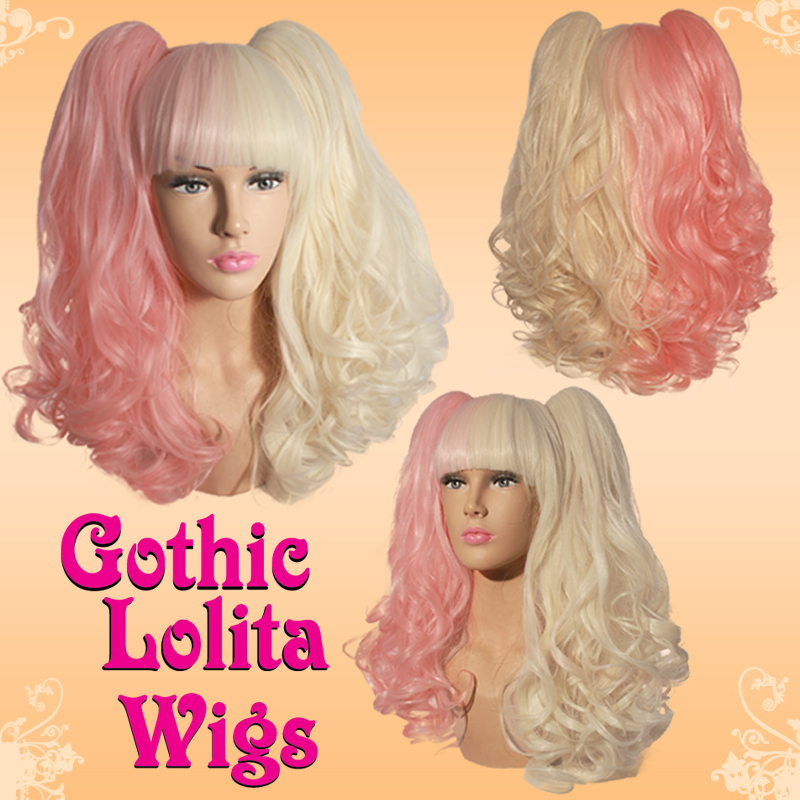 Split Blonde and Pink Wig