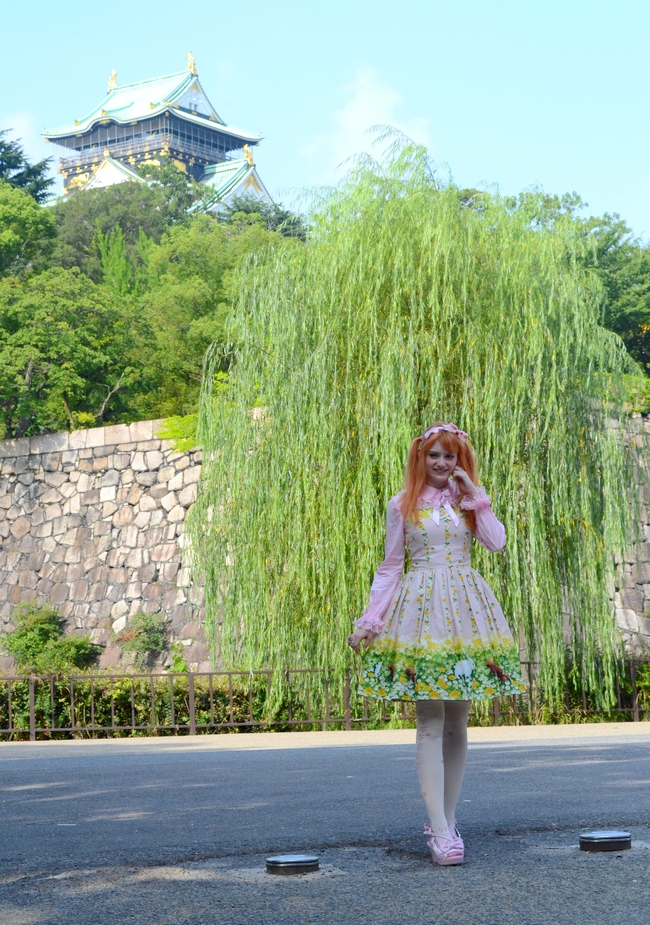 Sweet Lolita in front of Osaka Castle by Sorayachi