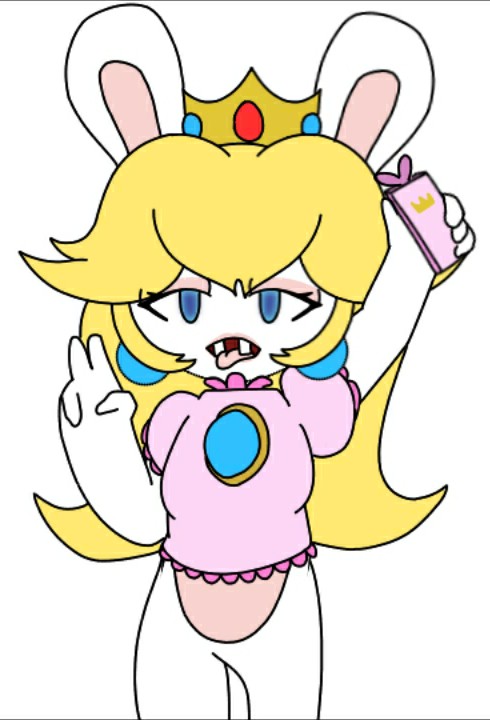 Peach Rabbit Getting Mad rabbid peach by Nibbitwolfe on DeviantArt