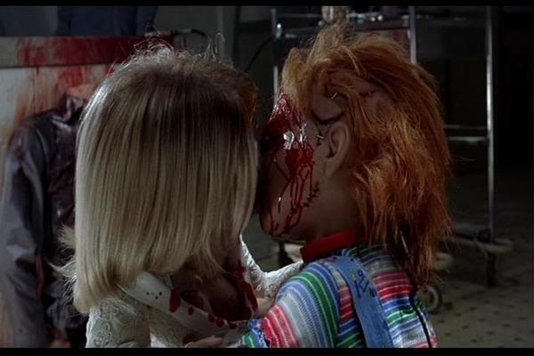 Chucky and Tiffany kissing