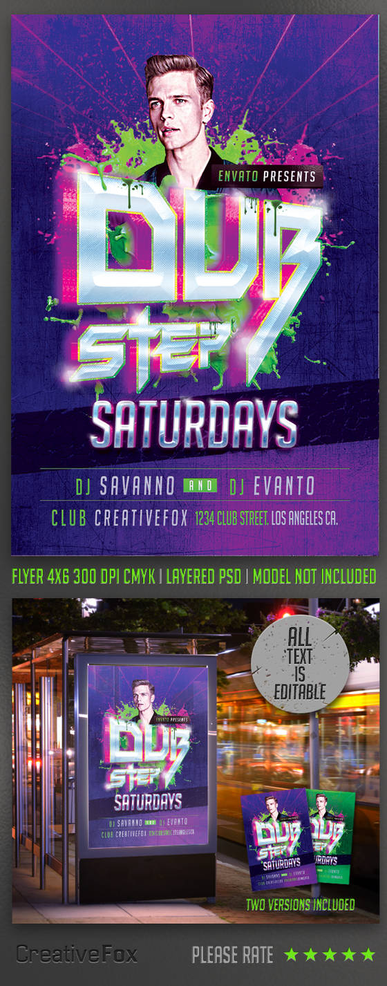 Dubstep Flyer PSD Template DOWNLOAD by creativefox33 on DeviantArt