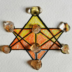 Flame Merkaba crystal grid with Citrine