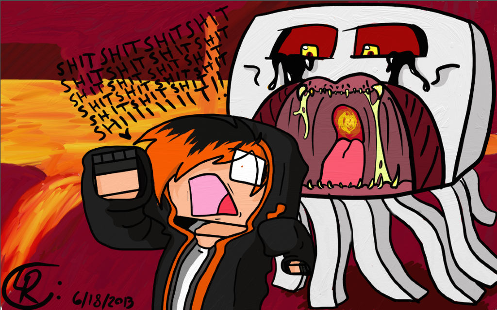 Running from the Ghast by XeoTheAssassin on DeviantArt