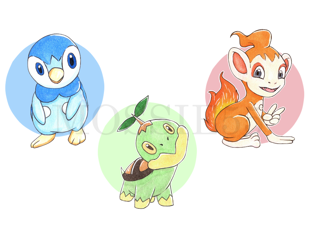 Pokemon: Gen 4 Starter Stickers by Mossie55 on DeviantArt