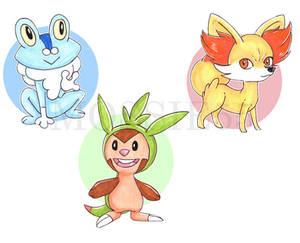 Pokemon: Gen 6 Starter Stickers