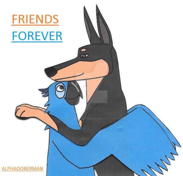 Alphadoberman and blu freinds forever:gift drawing