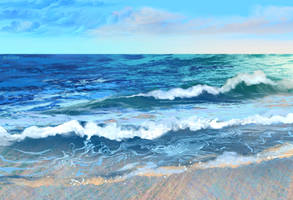 Lazy waves on the shore