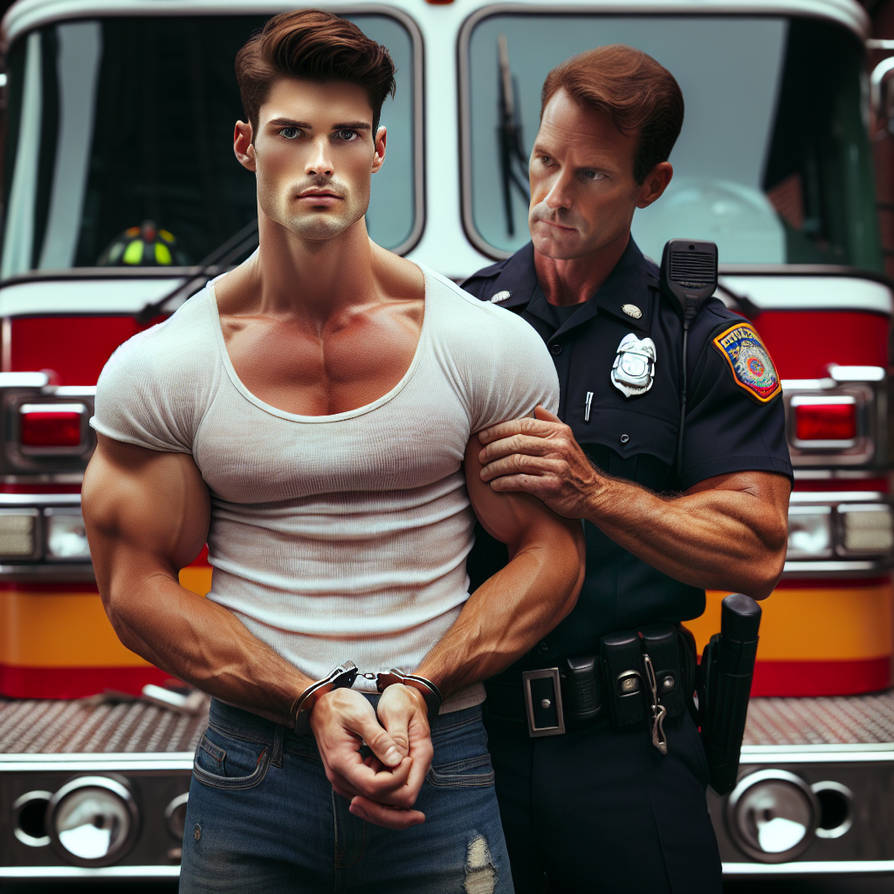 Buff Cops Deviantart Arsonist arrested and handcuffed by muscular cop by Tcruise23 on DeviantArt