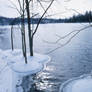 canadian lake in winter