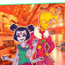 Christmas Muffet and Grillby