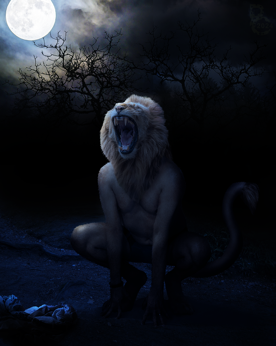 Deviantart Pythos Werewolf Werelion Moon by pythos-cheetah on DeviantArt