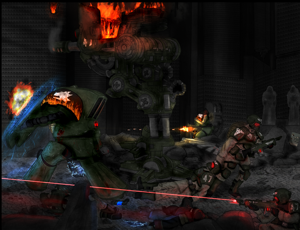 40k - Retreat deep in hive - art for Serium comic by PatrickNerdu on ...