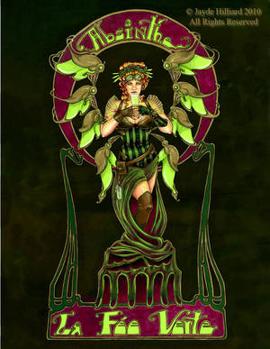 Absinthe Fairy Poster Black by redrevvy