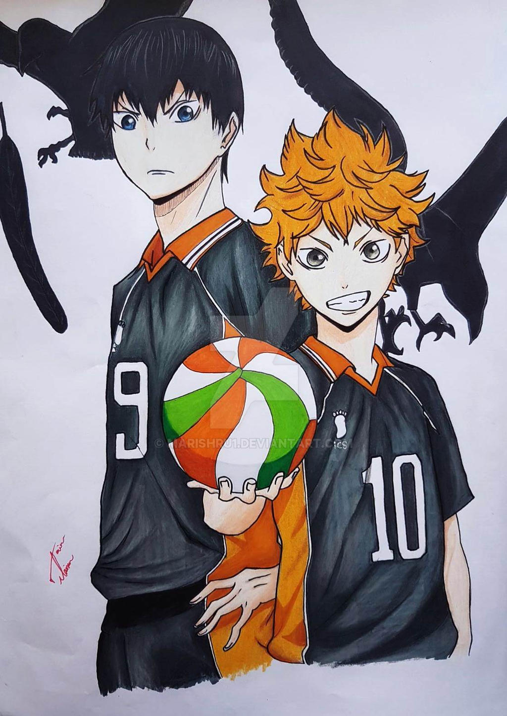 Kageyama and Hinata from Haikyuu drawing by marishru1 on DeviantArt