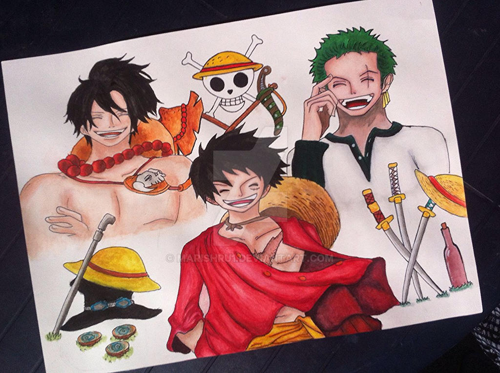 Luffy Ace Zoro From One Piece Drawing By Marishru1 On Deviantart Luffy Ace Zoro From One Piece Drawing By Marishru1 On Deviantart