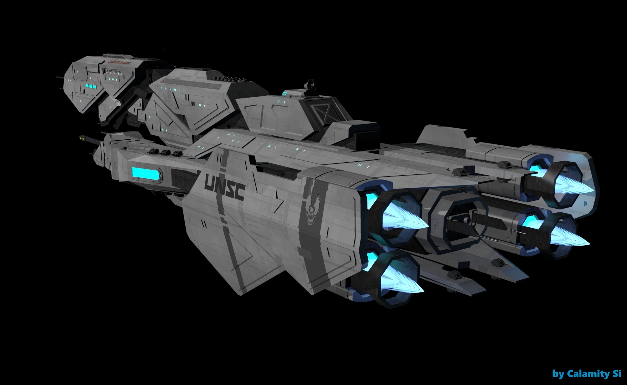 Halo 5 UNSC Frigate Triton: Test Render #2