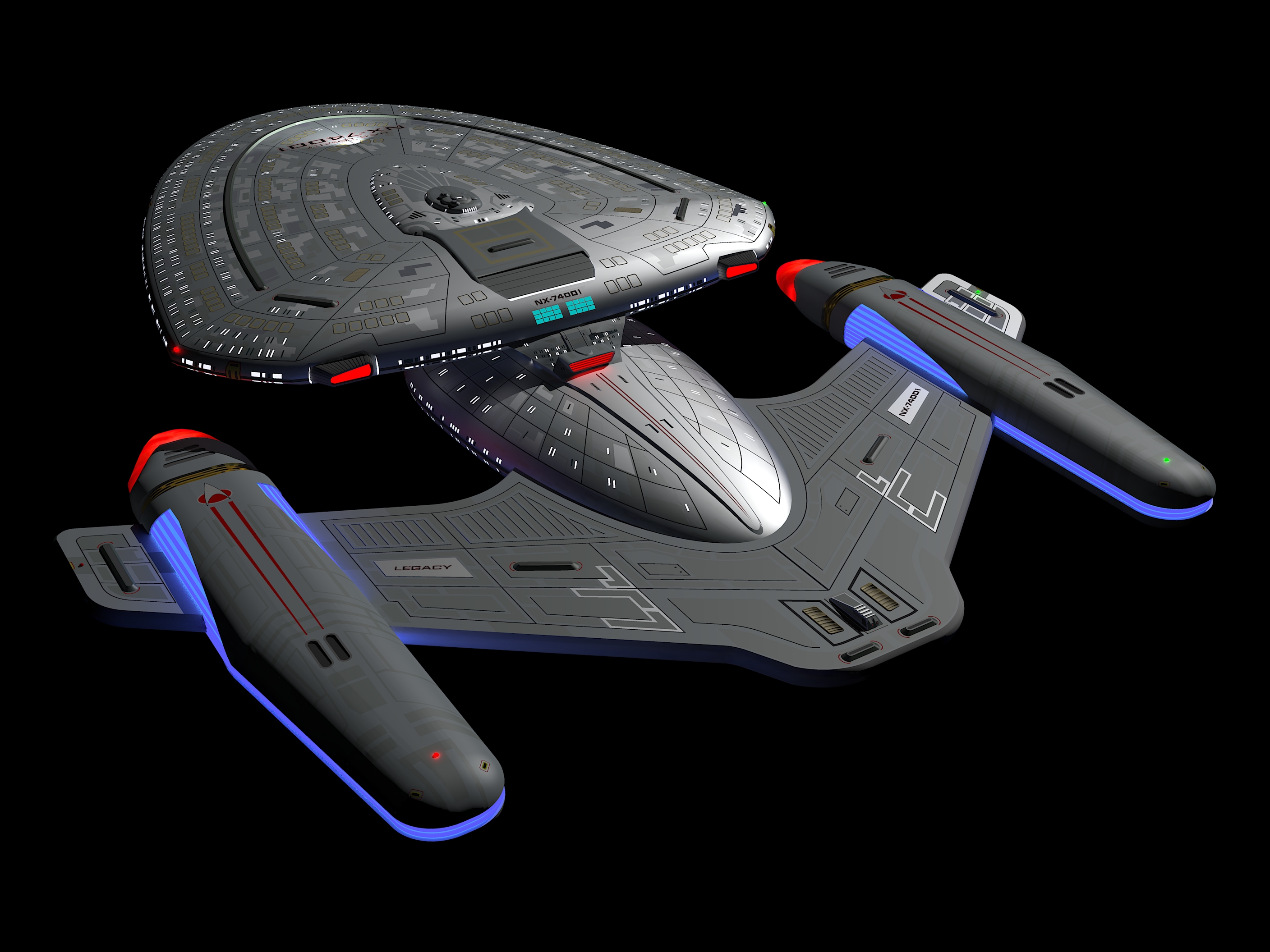 Star Trek ship USS Legacy Rear Quarter view