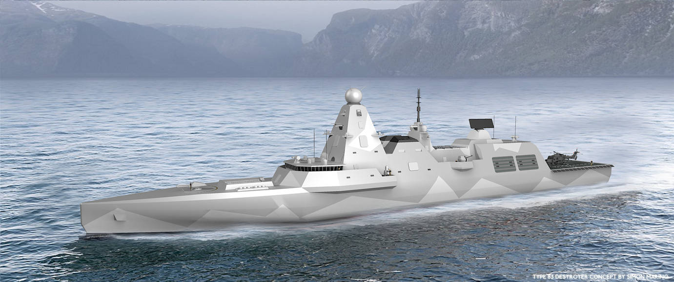 Royal Navy Type 83 destroyer concept. Image:4 by calamitySi on DeviantArt