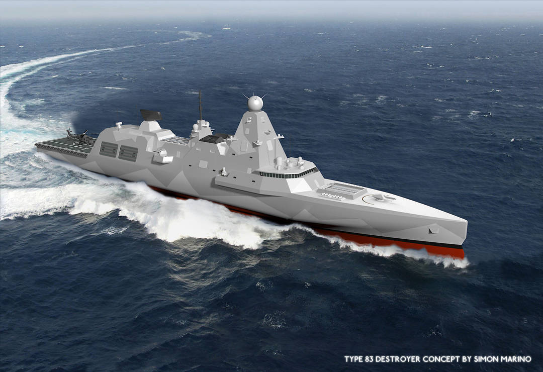 Royal Navy Type 83 destroyer concept. Image:3 by calamitySi on DeviantArt