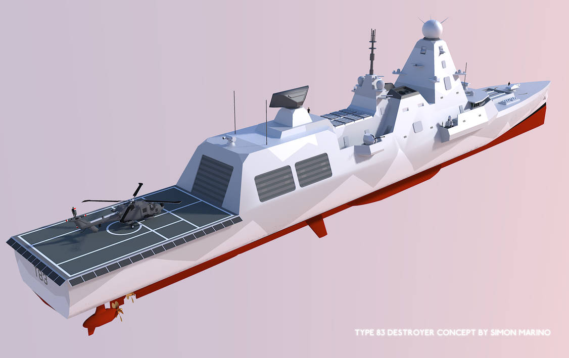 Royal Navy Type 83 destroyer concept. Image:2 by calamitySi on DeviantArt
