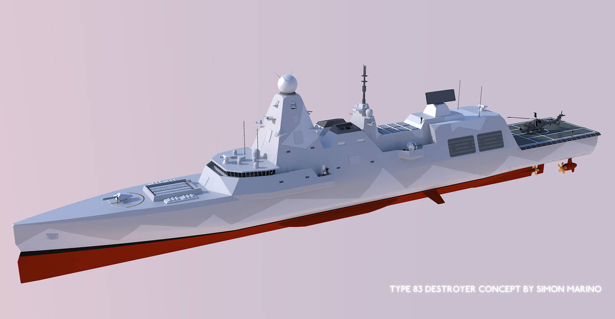 Royal Navy Type 83 destroyer concept. Image:1 by calamitySi on DeviantArt