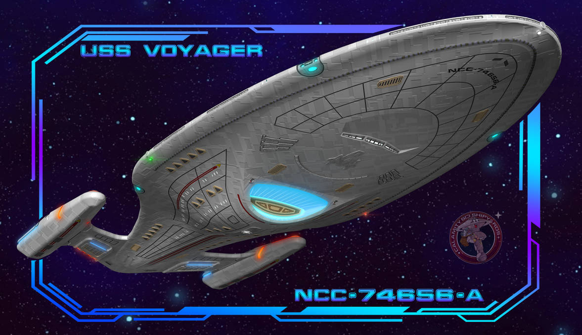 USS Voyager NCC74656A (Framed view 2) by ScifiShipyards on DeviantArt