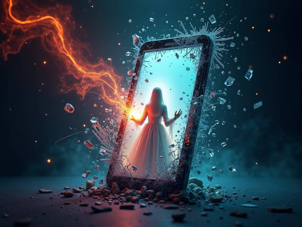 Screen Break Post Phone screen break- What's bursting out of my pho by Wittimo on DeviantArt