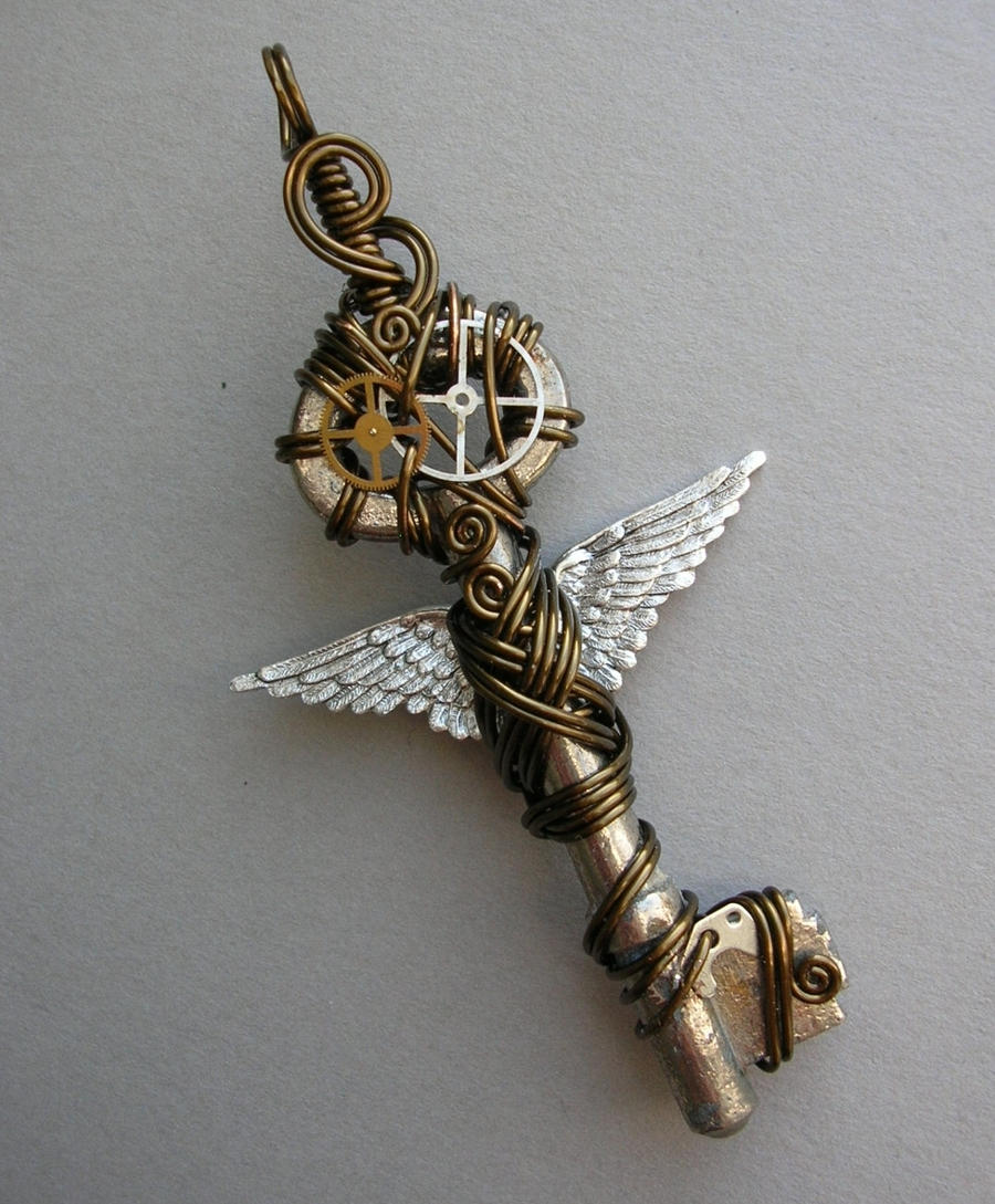 Winged clockwork key