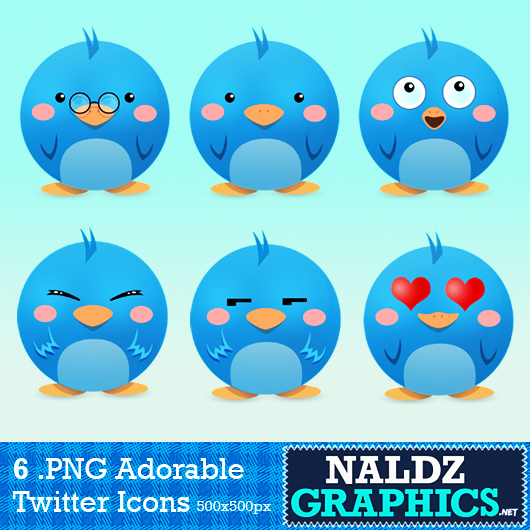 6 Cute Twitter Icons Pack