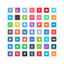 Free Bright Square Social Icons