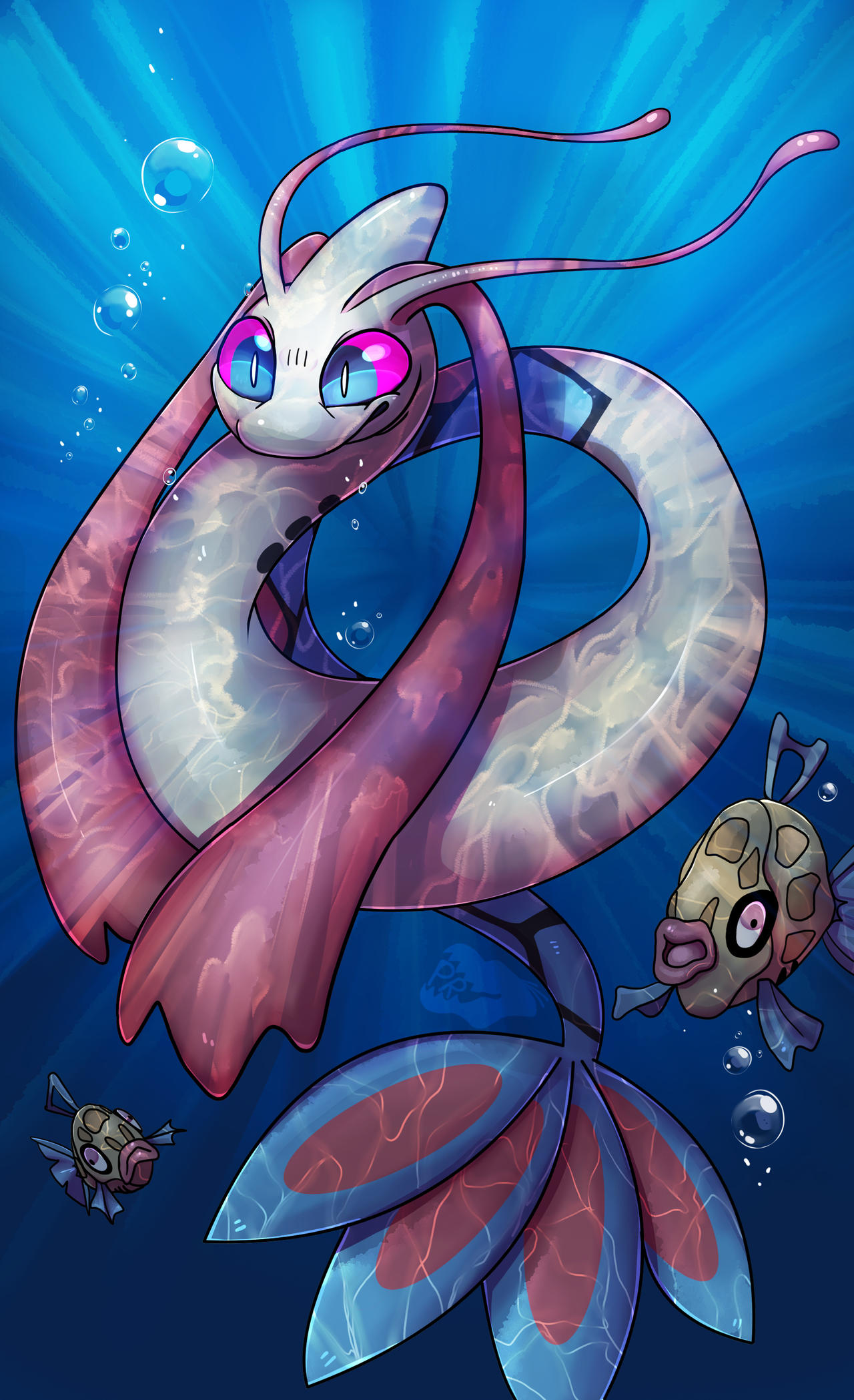 Milotic and Feebas by PhyllisoroRaptor on DeviantArt