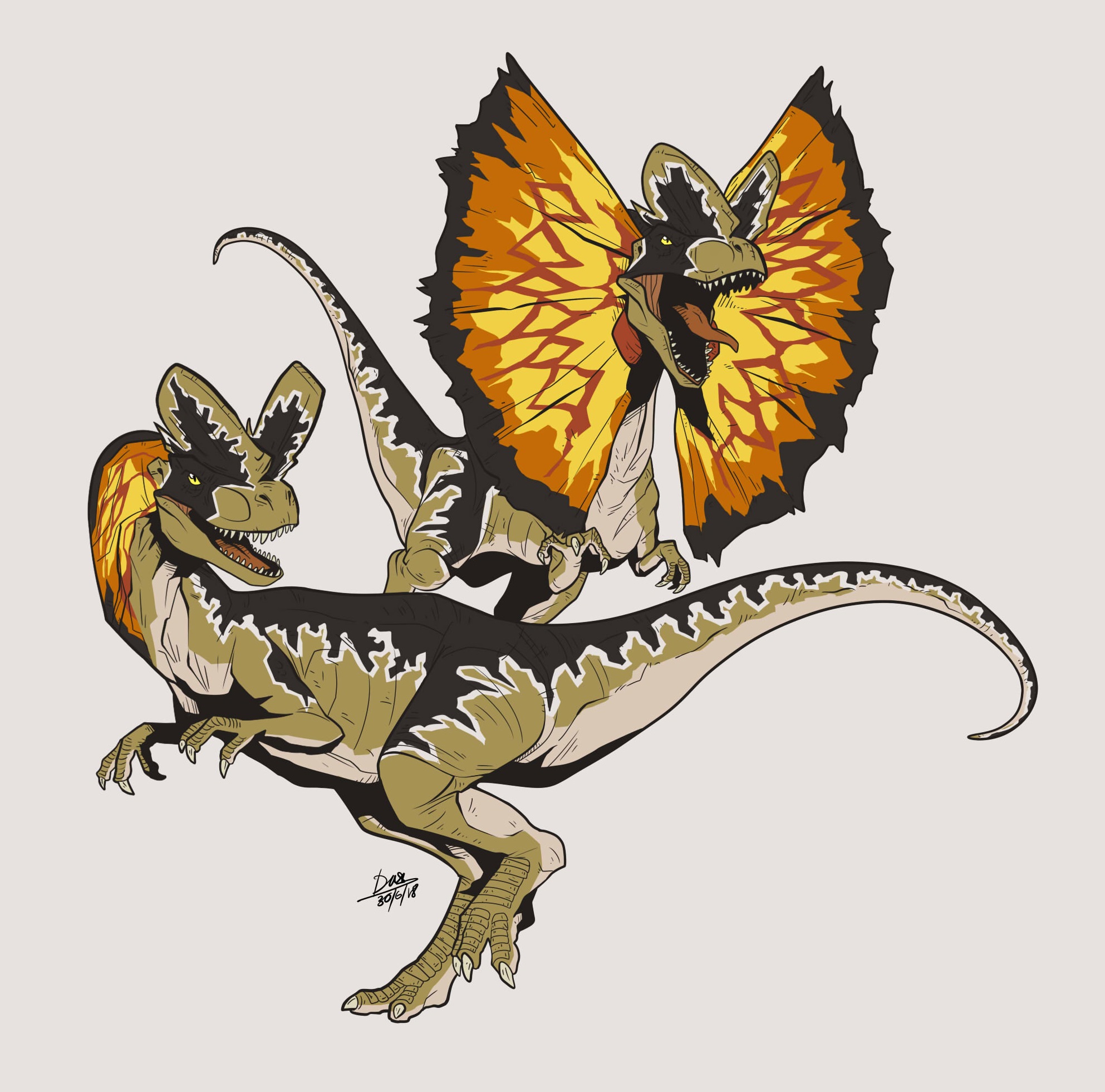 Dilophosaur (Jurassic Park, Fallen Kingdom?) by Michiragi on DeviantArt