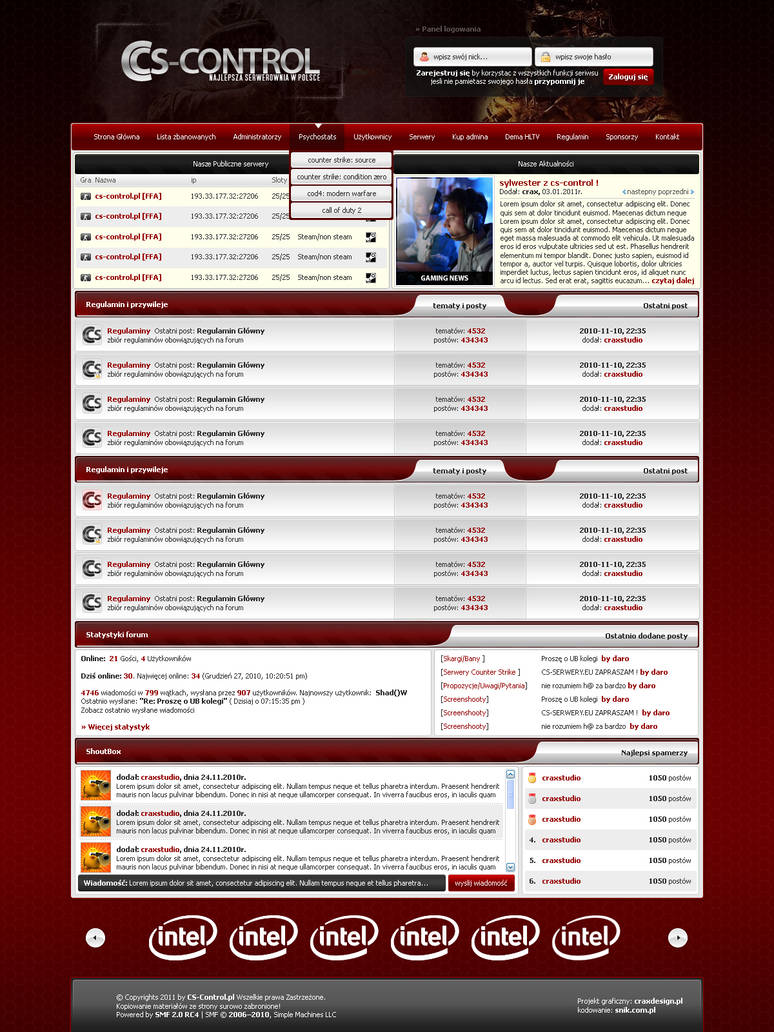 Contro Layout Customization layout for cs-control.pl by craxgfx on DeviantArt