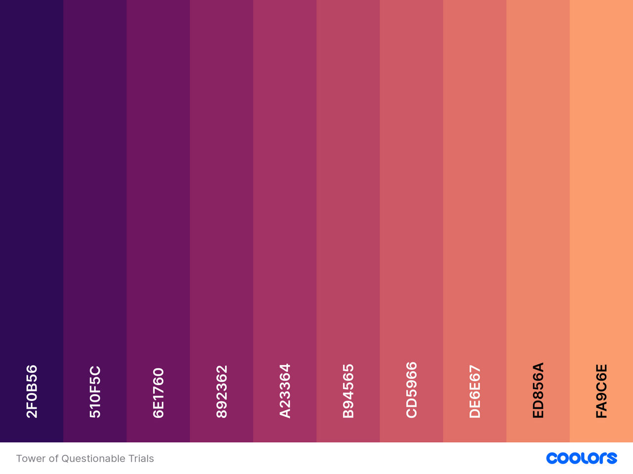 Questionable Color Tower of Questionable Trials Color Palette by ItzthePrius on DeviantArt