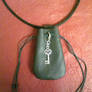 Black leather medicine pouch - key charm - pre