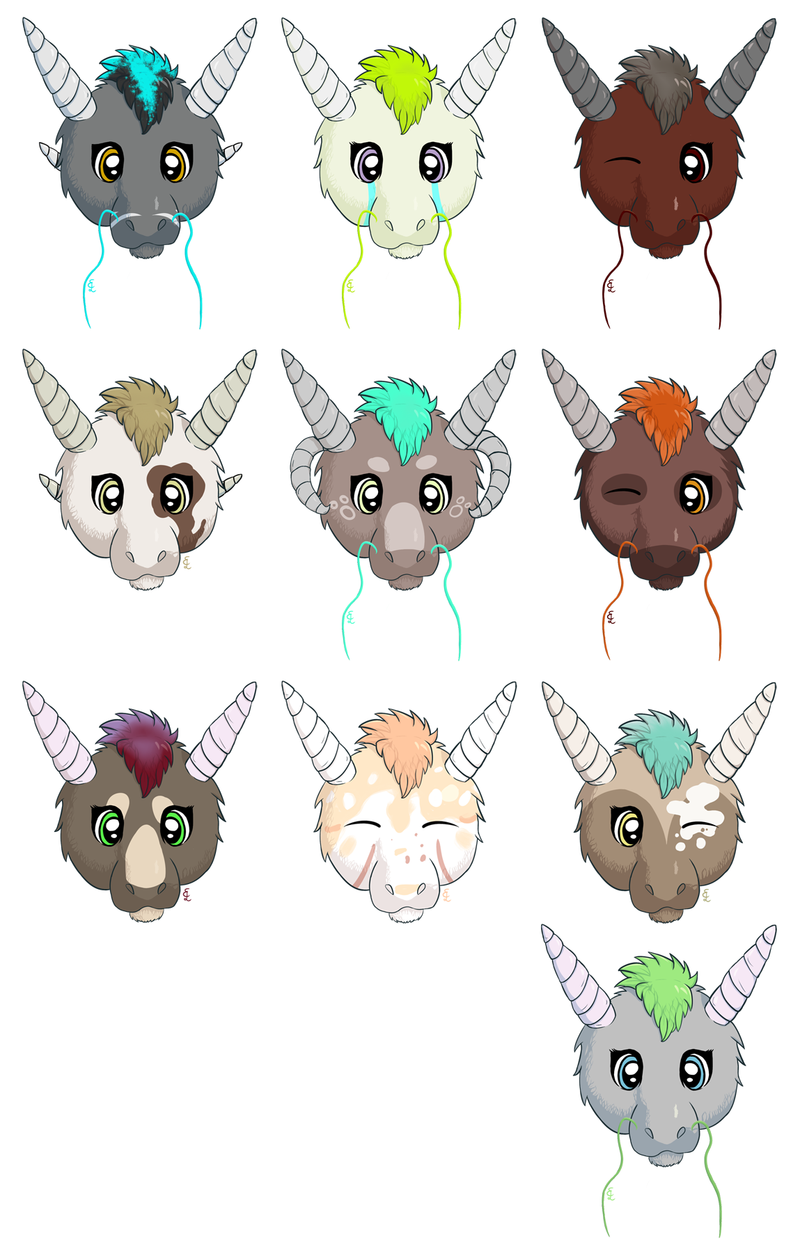 :YDH: Bundle Drake chibi heads