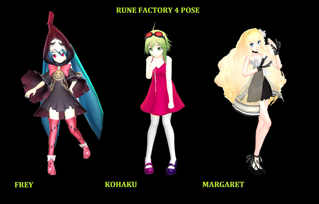 MMD Rune Factory 4 Pose Pack # 1 by MikuTsubasa on DeviantArt