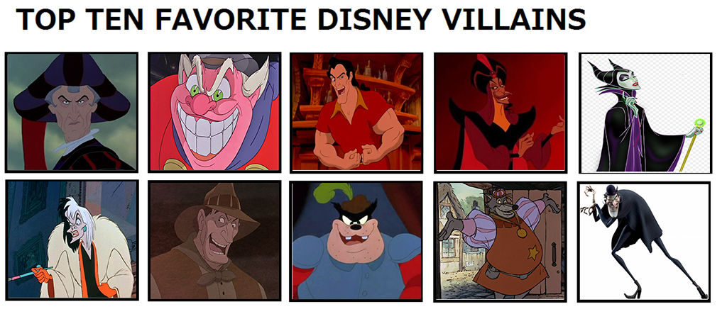 Top Ten Favorite Disney Villains by HAKDurbin on DeviantArt