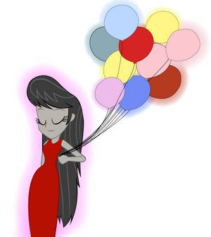 Octavia Melody Holding Balloons