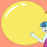 Sonata Hugging Her Big Yellow Balloon