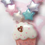 Fairy Kei Glittery Cupcake Necklace