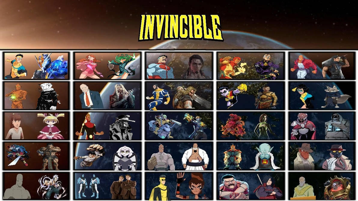 Invincible Fighter Roster Invincible Opponent Chart by FictionAlchemist on DeviantArt