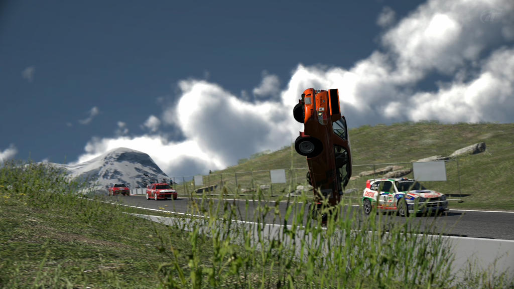 GT6: And the car came tumbling down.