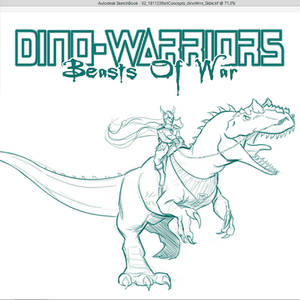 Concept Sketch Allosaur, Dino-Warriors