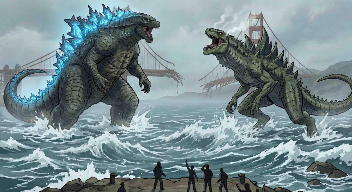 Godzilla (MV) facing off against Zilla by FinZilla1337 on DeviantArt