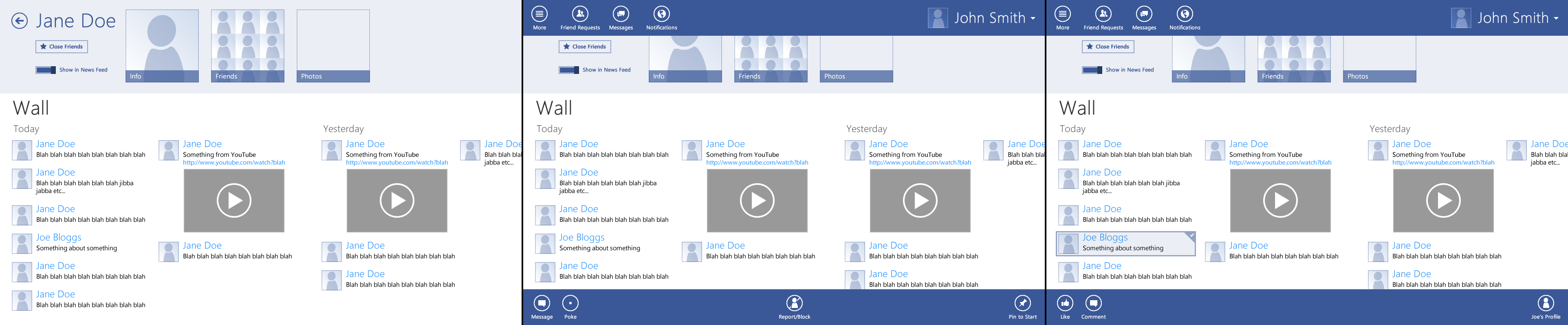 Windows 8 Facebook App Concept